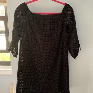 1. State, Short Black Dress, off the shoulder